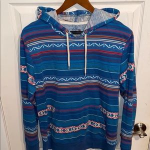 Unisex Tribal Print On The Bias Pullover Hoodie